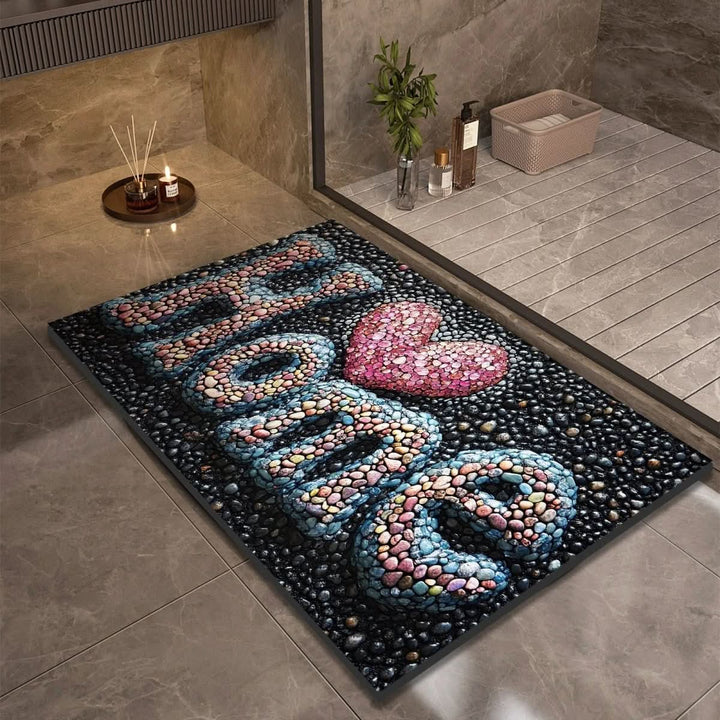 Eclectic Stone-Like Textured Bath Mat