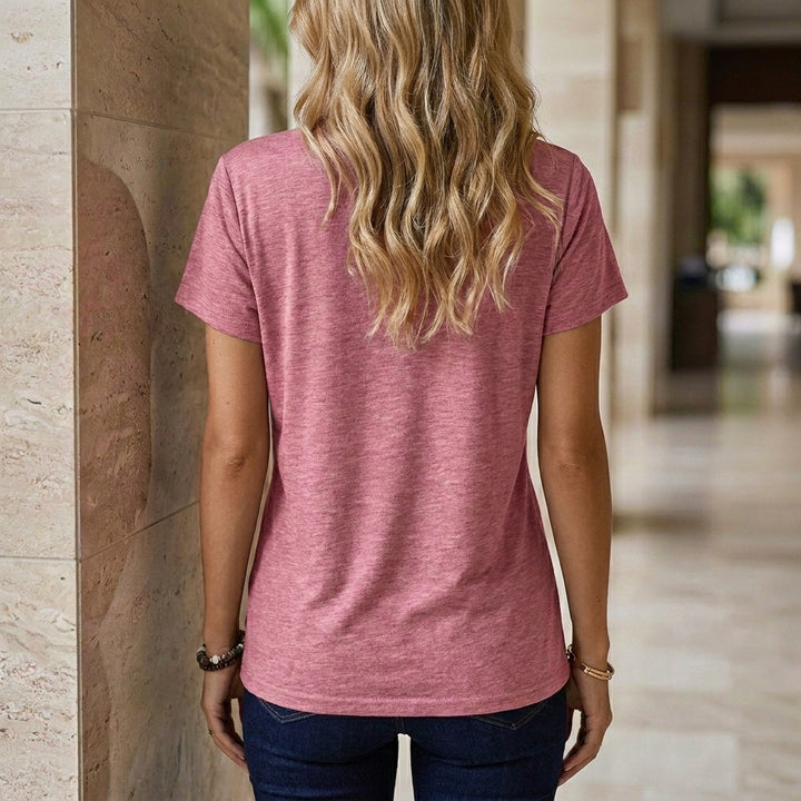 Relaxed Draped Cowl Neck Tee with Soft Short Sleeve Silhouette