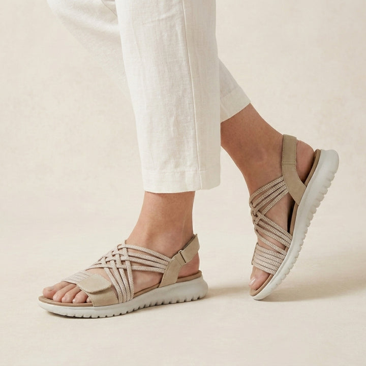 All-Day Comfort Woven Crisscross Sandals with Adjustable Straps