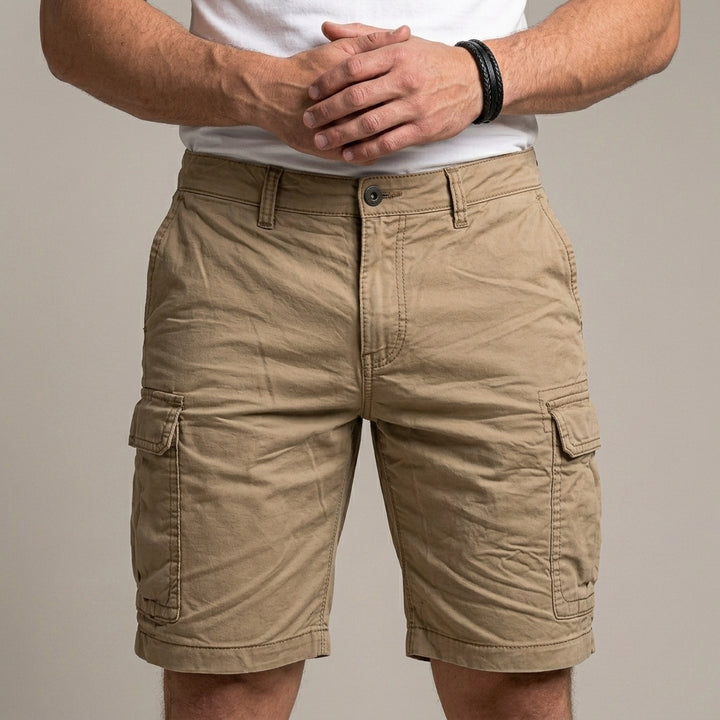 Tailored Cargo Shorts with Utility Pockets and Relaxed Fit