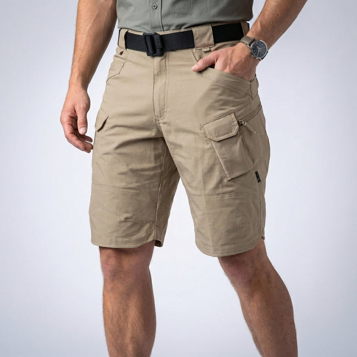 Utility Cargo Shorts with Adjustable Belt and Multi Pocket Design