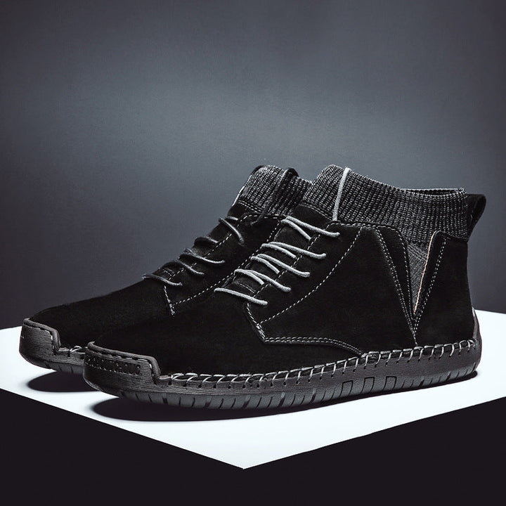 Joseph Ankle-High Chukka Boots | Lace-Up Knit Collar Boots