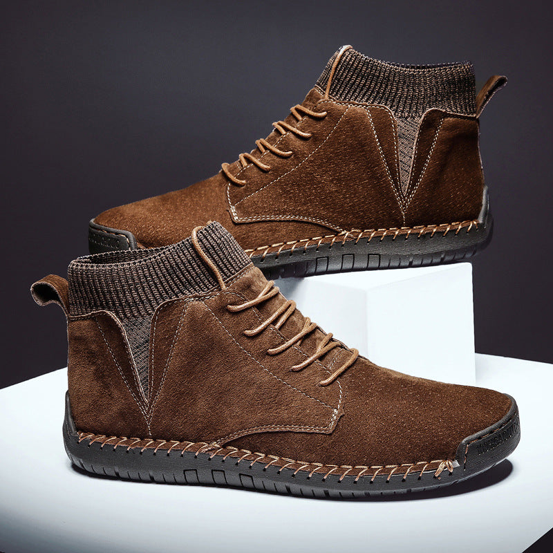 Joseph Ankle-High Chukka Boots | Lace-Up Knit Collar Boots
