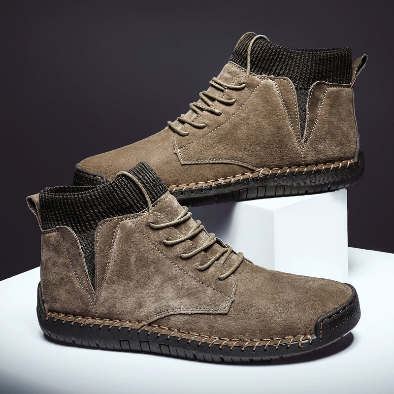 Joseph Ankle-High Chukka Boots | Lace-Up Knit Collar Boots