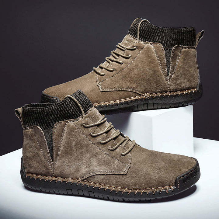 Joseph Ankle-High Chukka Boots | Lace-Up Knit Collar Boots