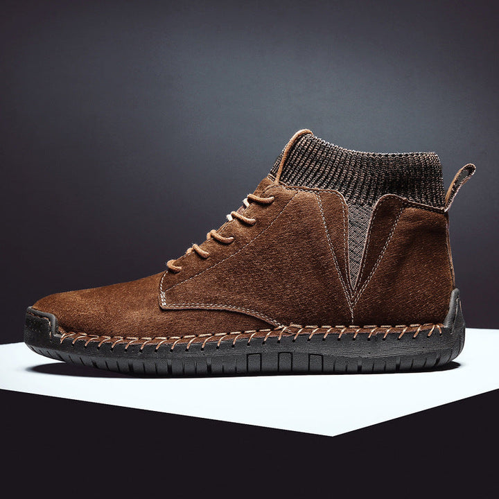 Joseph Ankle-High Chukka Boots | Lace-Up Knit Collar Boots