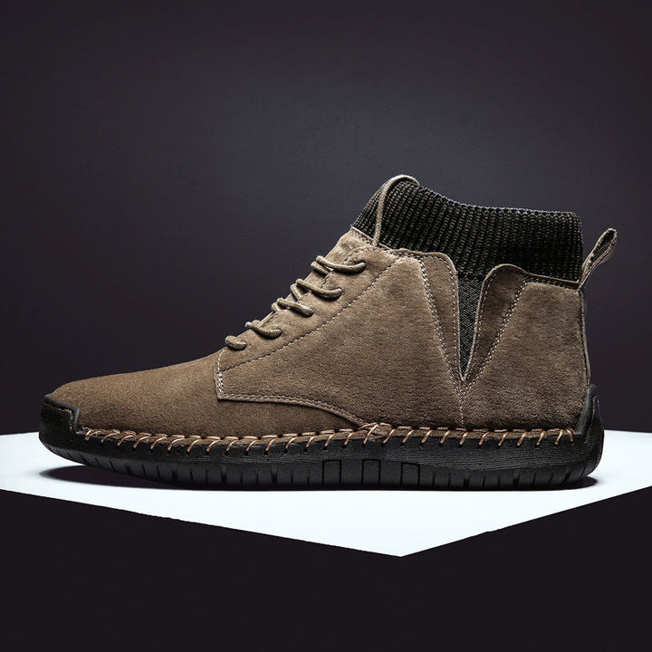 Joseph Ankle-High Chukka Boots | Lace-Up Knit Collar Boots