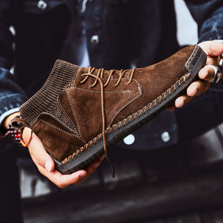 Joseph Ankle-High Chukka Boots | Lace-Up Knit Collar Boots