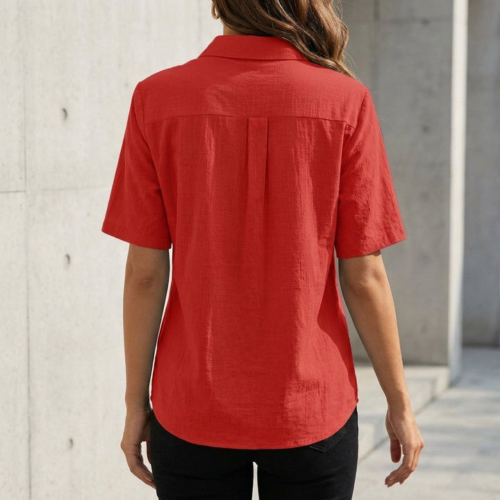 Relaxed Short Sleeve Utility Shirt with Dual Flap Pockets