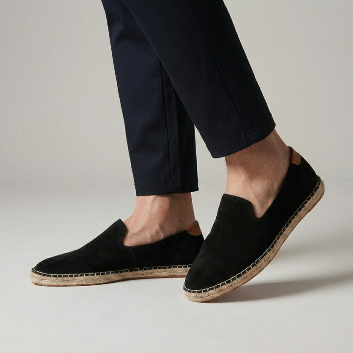 Suede Slip-On Espadrilles with Jute-Wrapped Sole