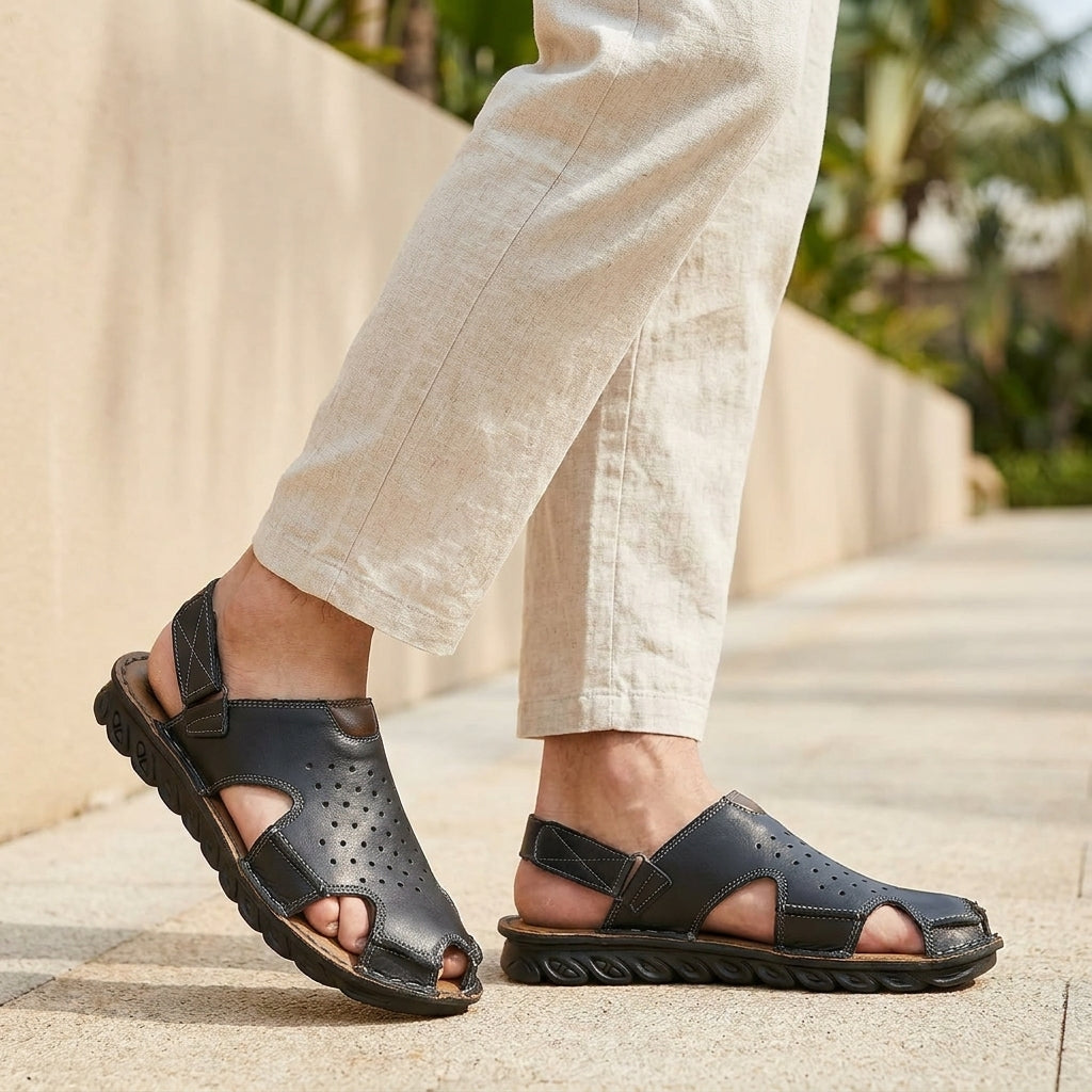 Comfort Outdoor Sandals with Perforated Upper and Cushioned Grip Sole