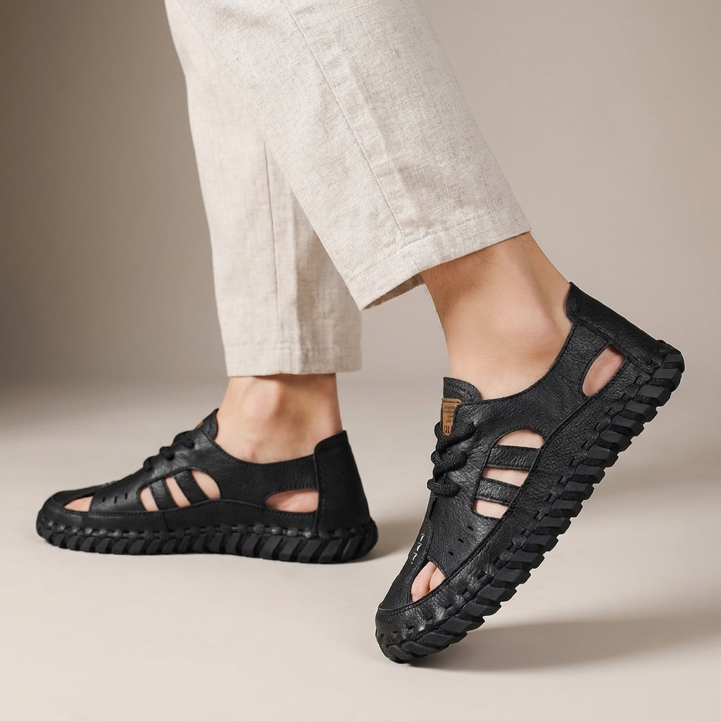 Vintage Cutout Lace Up Walking Shoes with Handcrafted Detail
