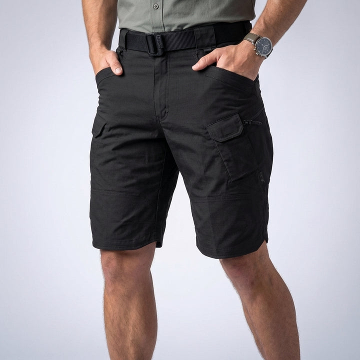 Utility Cargo Shorts with Adjustable Belt and Multi Pocket Design