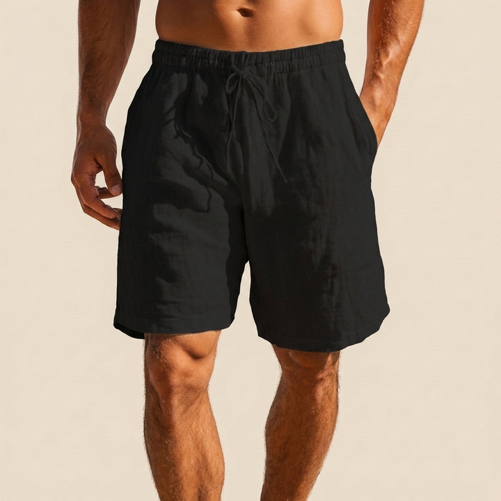 Relaxed Fit Lightweight Knee-Length Swim Shorts with Drawstring Waist