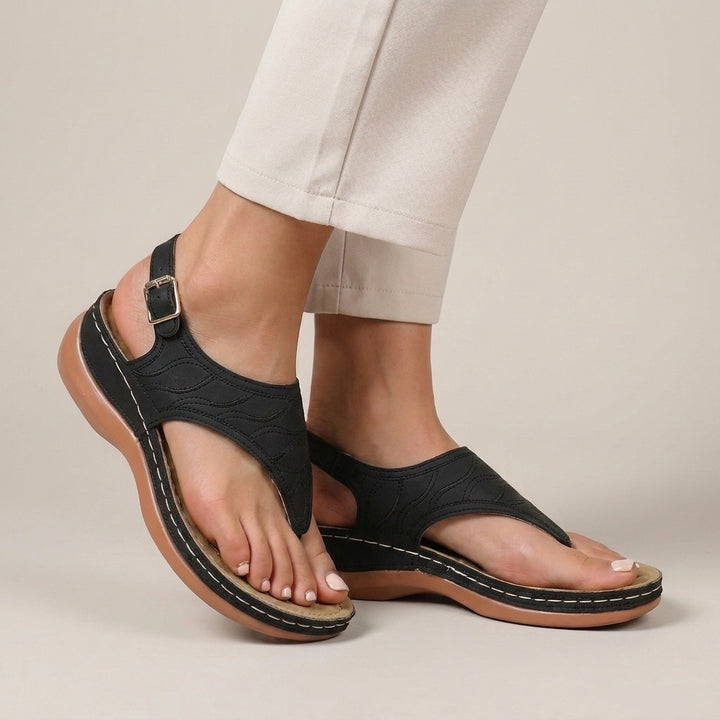 Comfort Fit Slingback Sandals with Cutout Strap Design