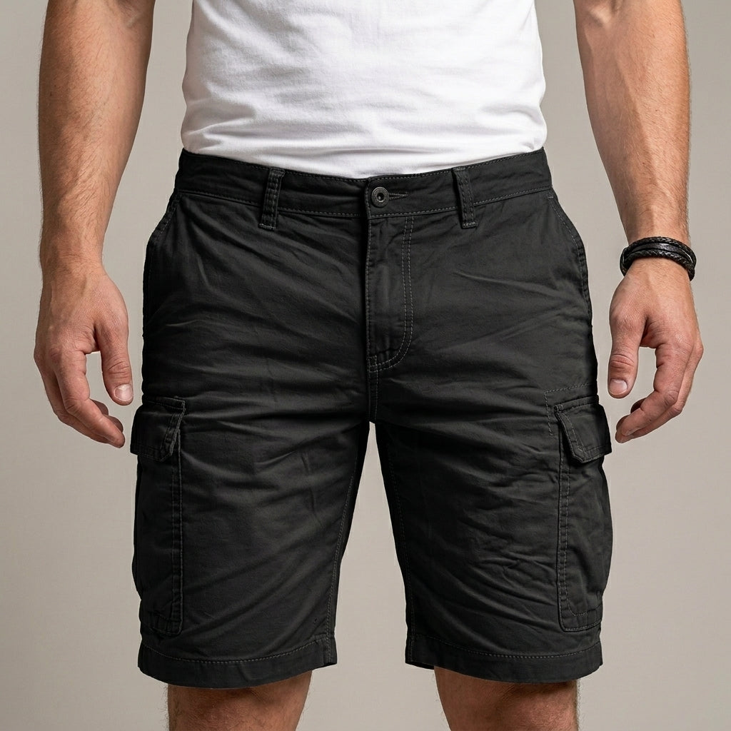 Tailored Cargo Shorts with Utility Pockets and Relaxed Fit
