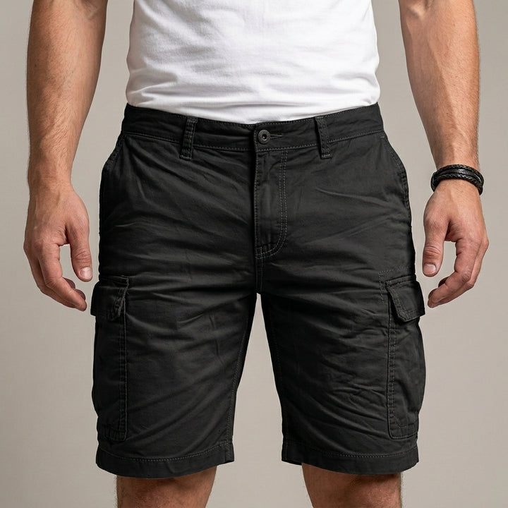 Tailored Cargo Shorts with Utility Pockets and Relaxed Fit