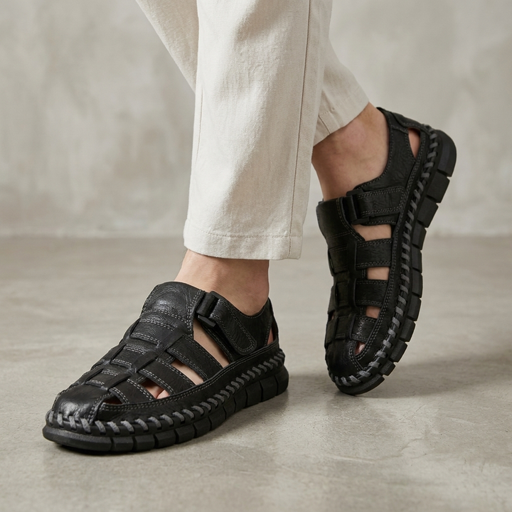 Woven Fisher Sandals with Adjustable Strap and Handcrafted Sole