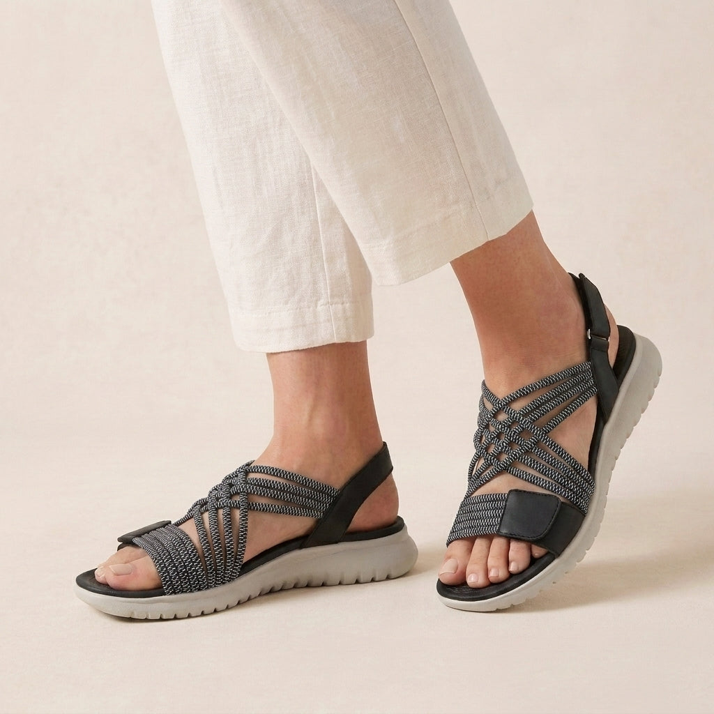 All-Day Comfort Woven Crisscross Sandals with Adjustable Straps