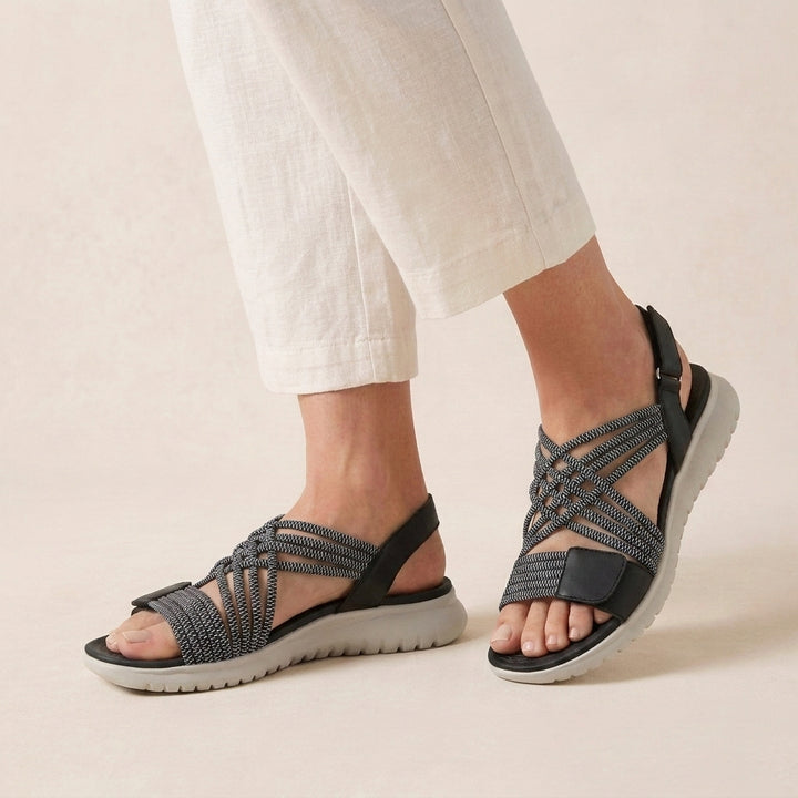 All-Day Comfort Woven Crisscross Sandals with Adjustable Straps