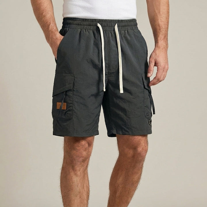 Relaxed Utility Cargo Shorts with Adjustable Drawstring Waist