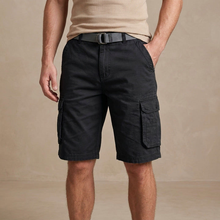Relaxed Utility Cargo Shorts with Flap Pockets and Everyday Fit