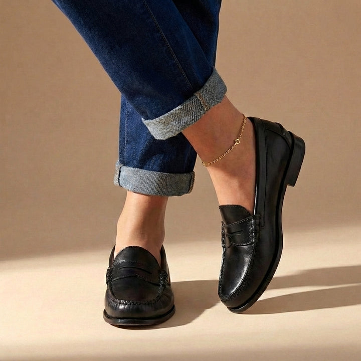 Timeless Penny Loafers with Moc-Toe Stitching for Daywear