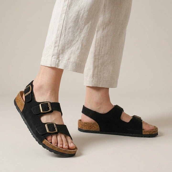 Refined Slingback Sandal with Adjustable Buckle Straps
