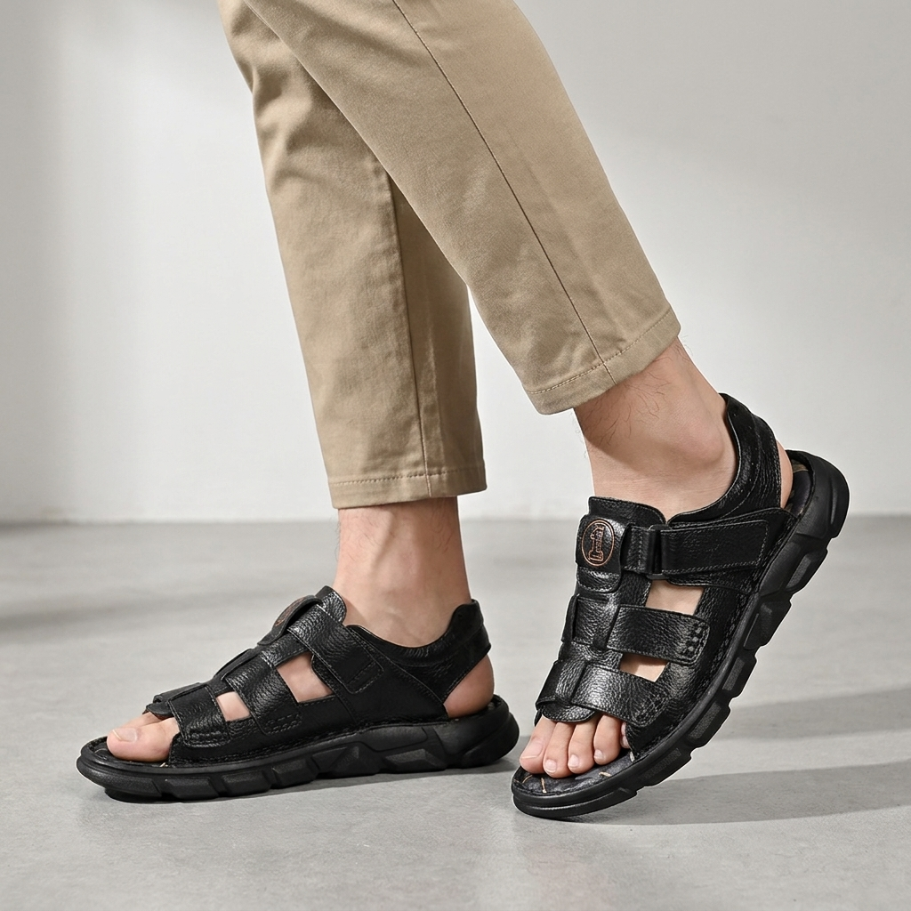 Rugged Open Toe Comfort Sandals with Adjustable Utility Straps