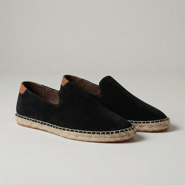 Suede Slip-On Espadrilles with Jute-Wrapped Sole
