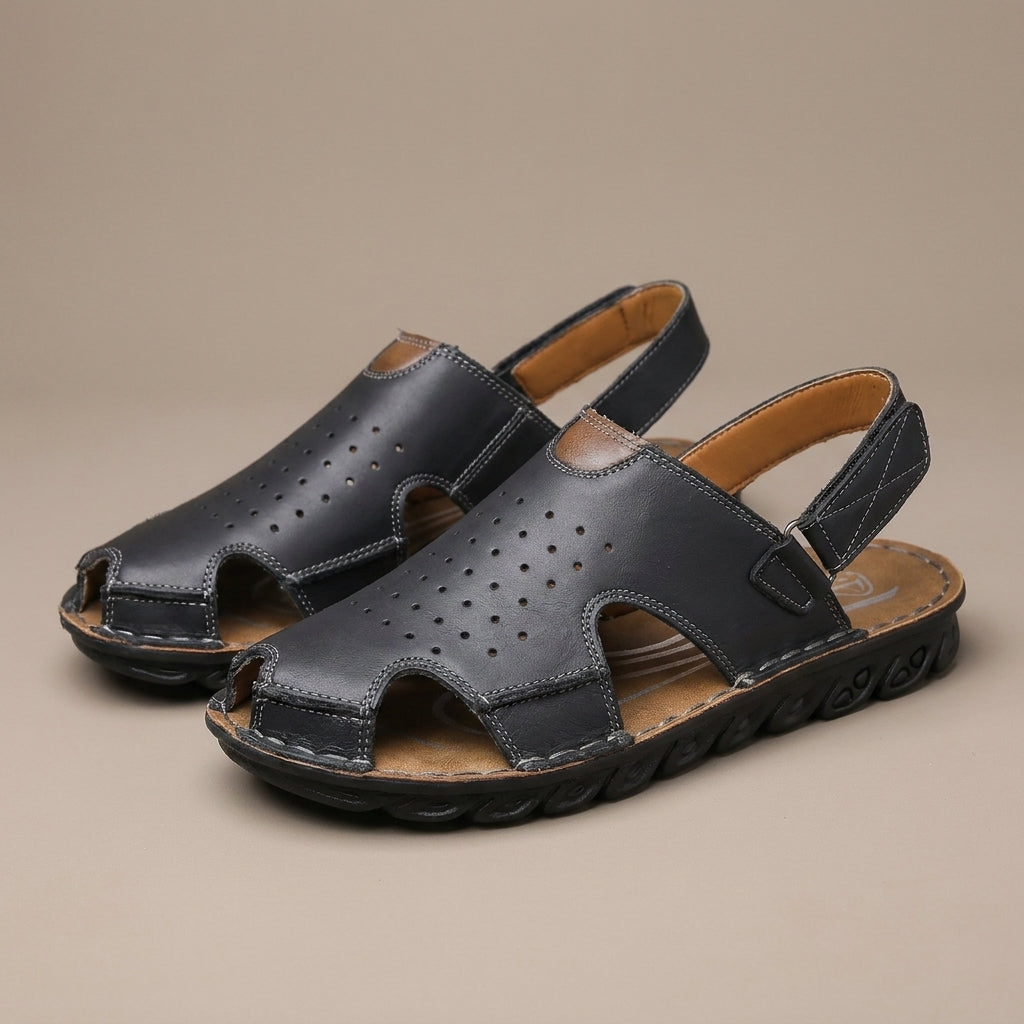 Comfort Outdoor Sandals with Perforated Upper and Cushioned Grip Sole