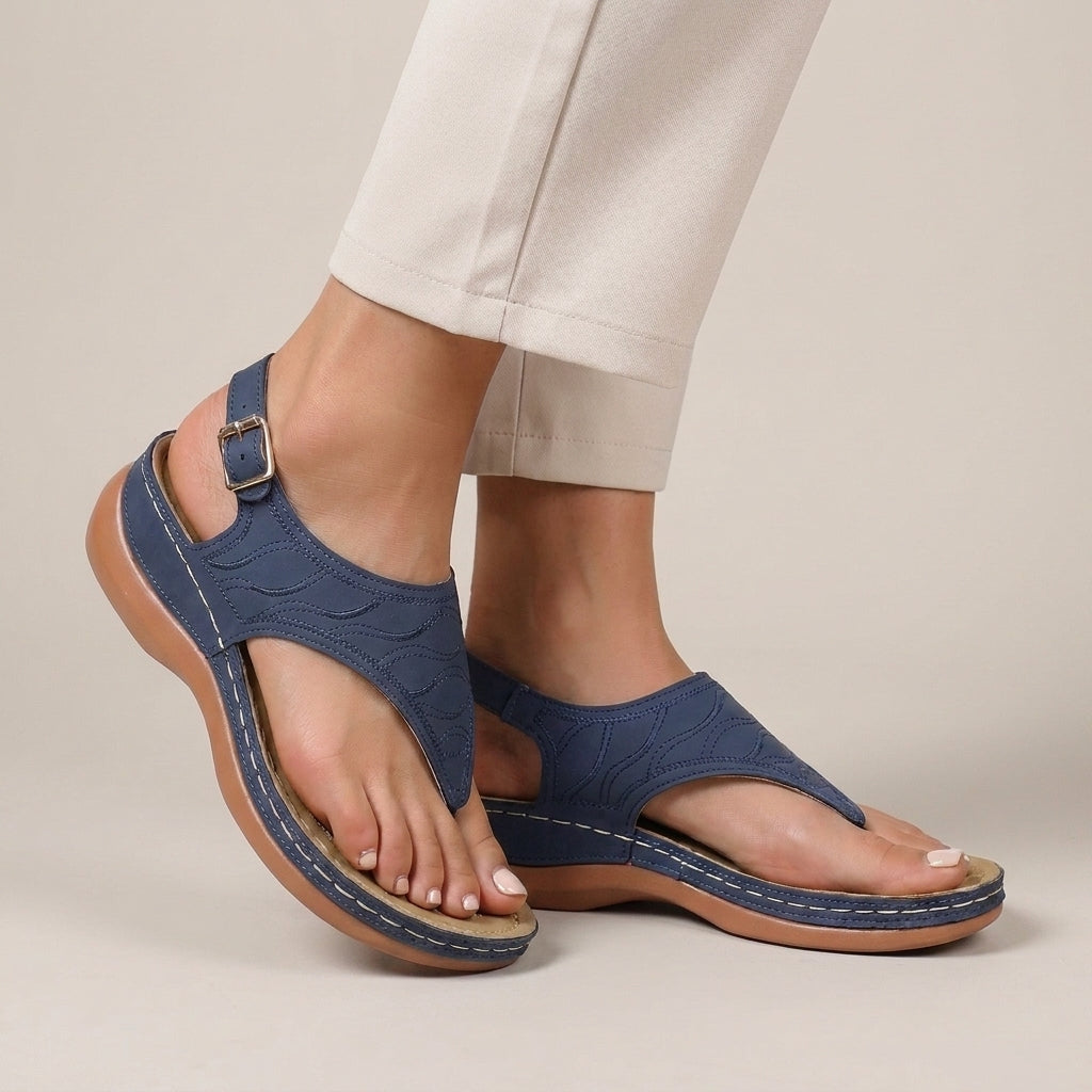 Comfort Fit Slingback Sandals with Cutout Strap Design
