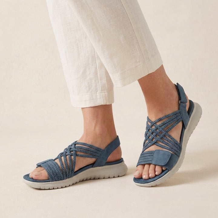 All-Day Comfort Woven Crisscross Sandals with Adjustable Straps