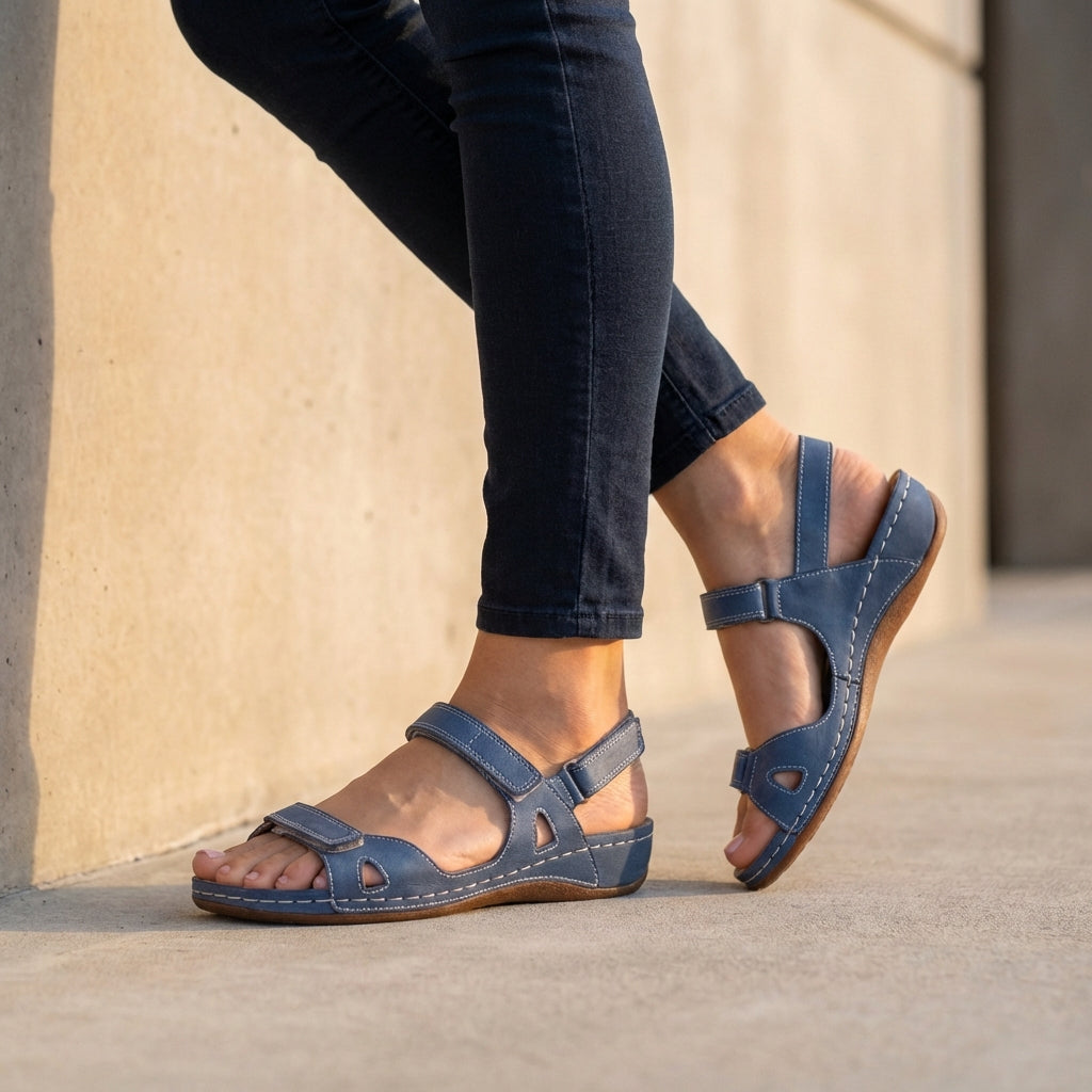 Open-Toe Sandals with Adjustable Straps and Contoured Footbed
