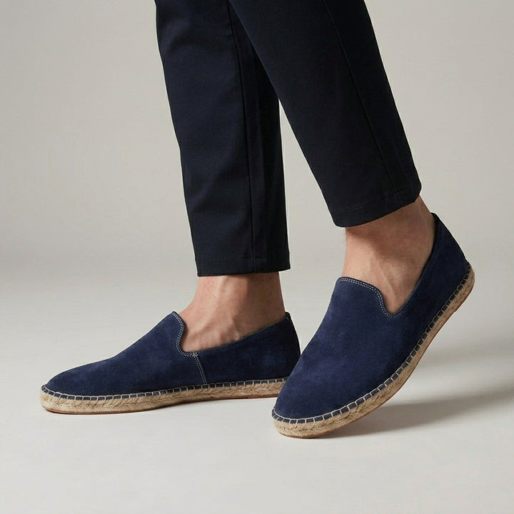 Suede Slip-On Espadrilles with Jute-Wrapped Sole