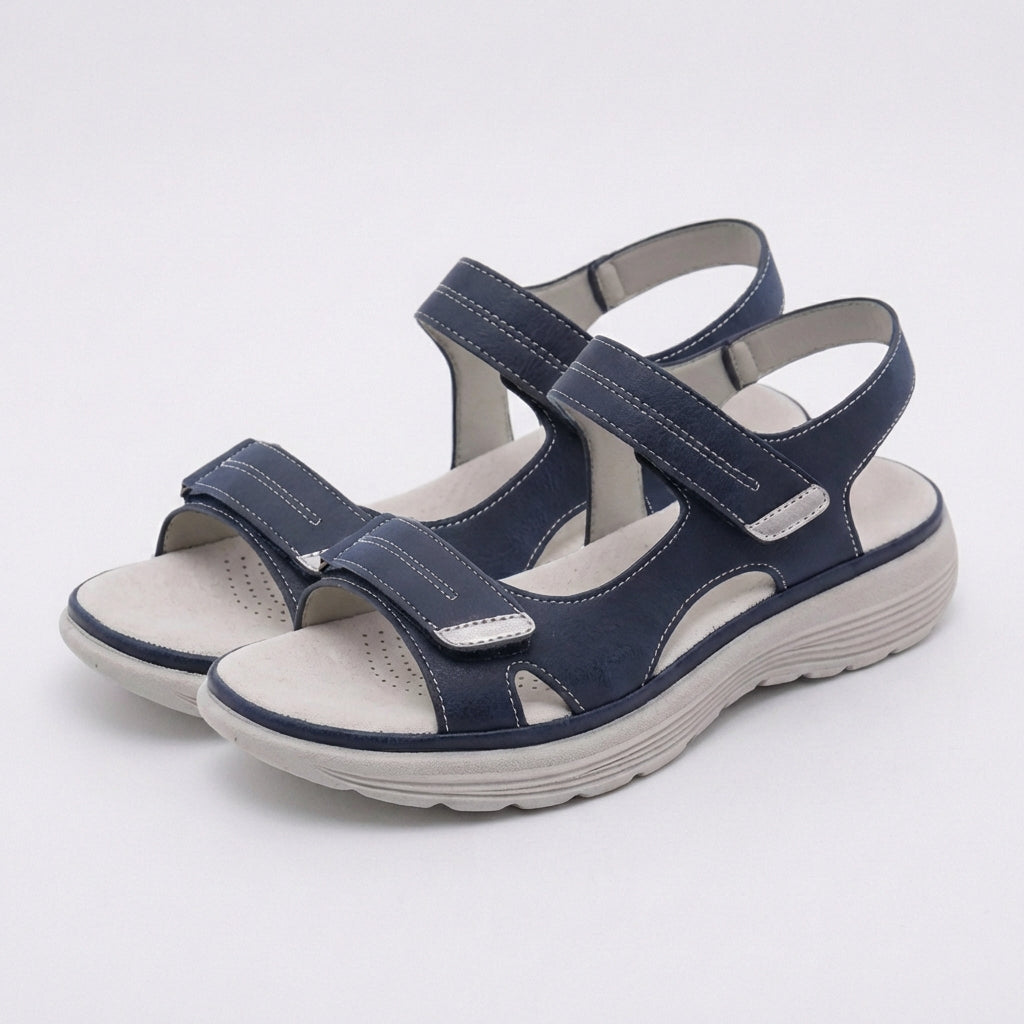 Orthopedic Slingback Sandals with Dual Strap Design and Contrast Stitching
