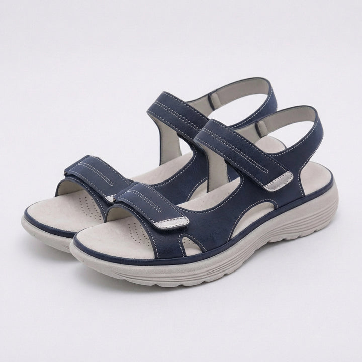 Orthopedic Slingback Sandals with Dual Strap Design and Contrast Stitching