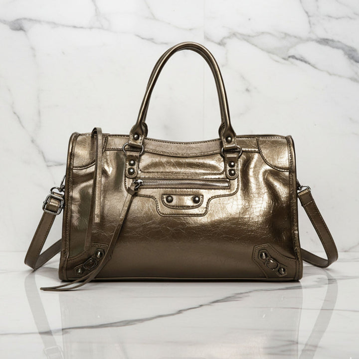 Riley Urban Shoulder Bag | Zip-Detail Moto City Bag