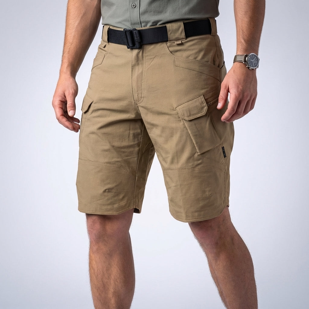 Utility Cargo Shorts with Adjustable Belt and Multi Pocket Design