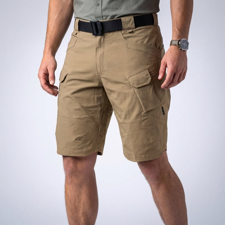 Utility Cargo Shorts with Adjustable Belt and Multi Pocket Design