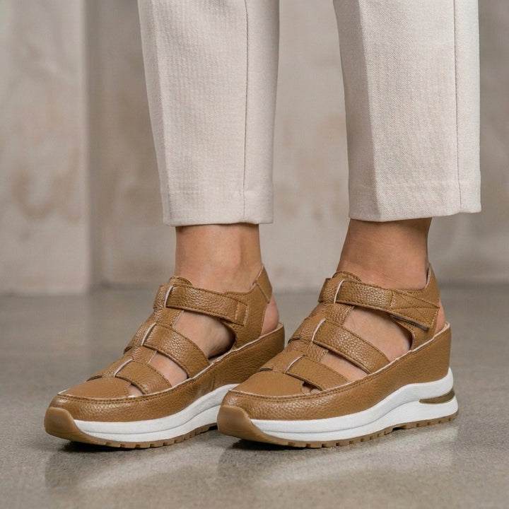 Platform Sandals with Cutout Straps and Cushioned Comfort Sole