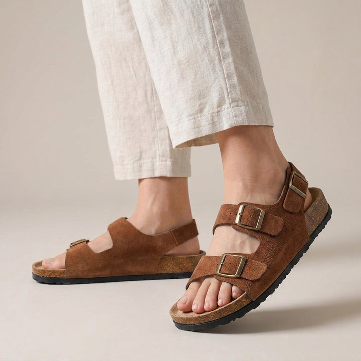 Refined Slingback Sandal with Adjustable Buckle Straps