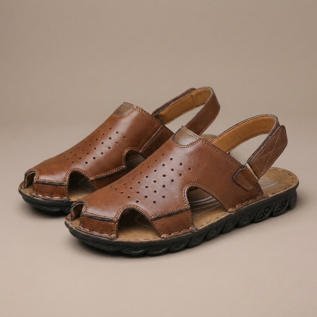 Comfort Outdoor Sandals with Perforated Upper and Cushioned Grip Sole
