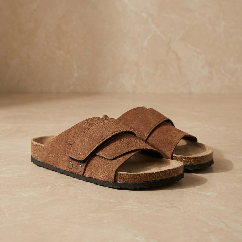 Comfort Slide Sandals with Wide Strap Design and Cushioned Footbed