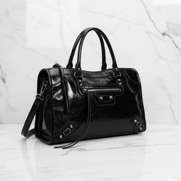 Riley Urban Shoulder Bag | Zip-Detail Moto City Bag