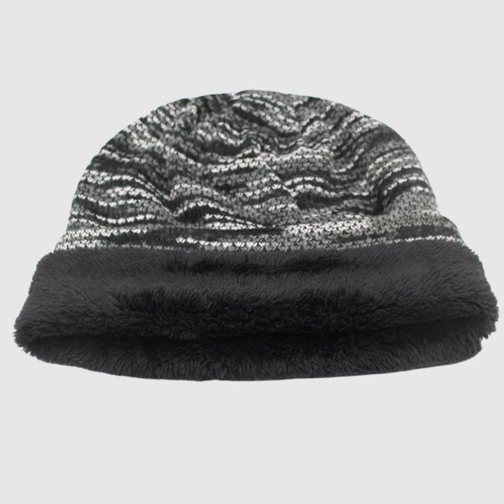 Oliver Slouchy Beanie | Striped-Lined Knit Beanie