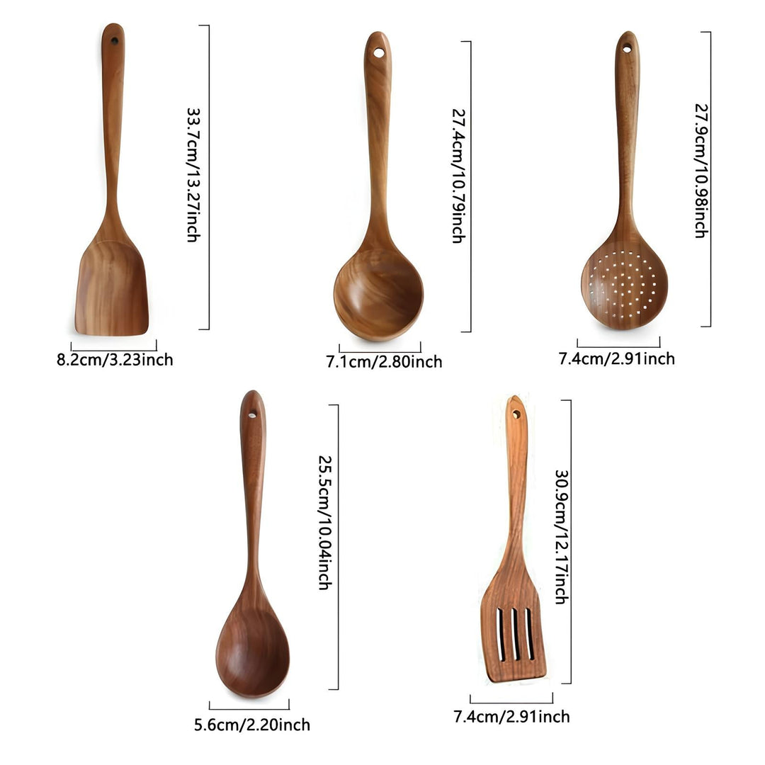 Minimalist Wooden Utensil Set with Ergonomic Handles