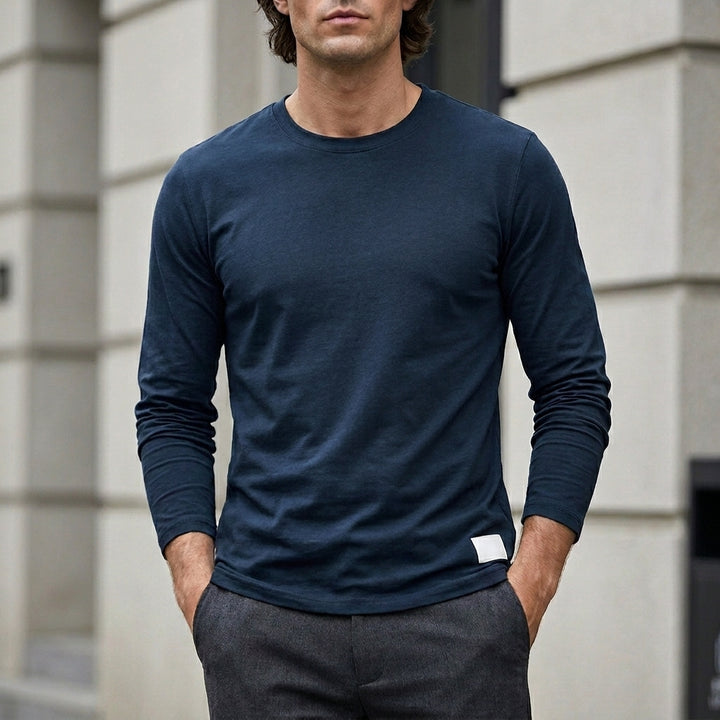 Tailored Long Sleeve Crew Neck Essential Tee