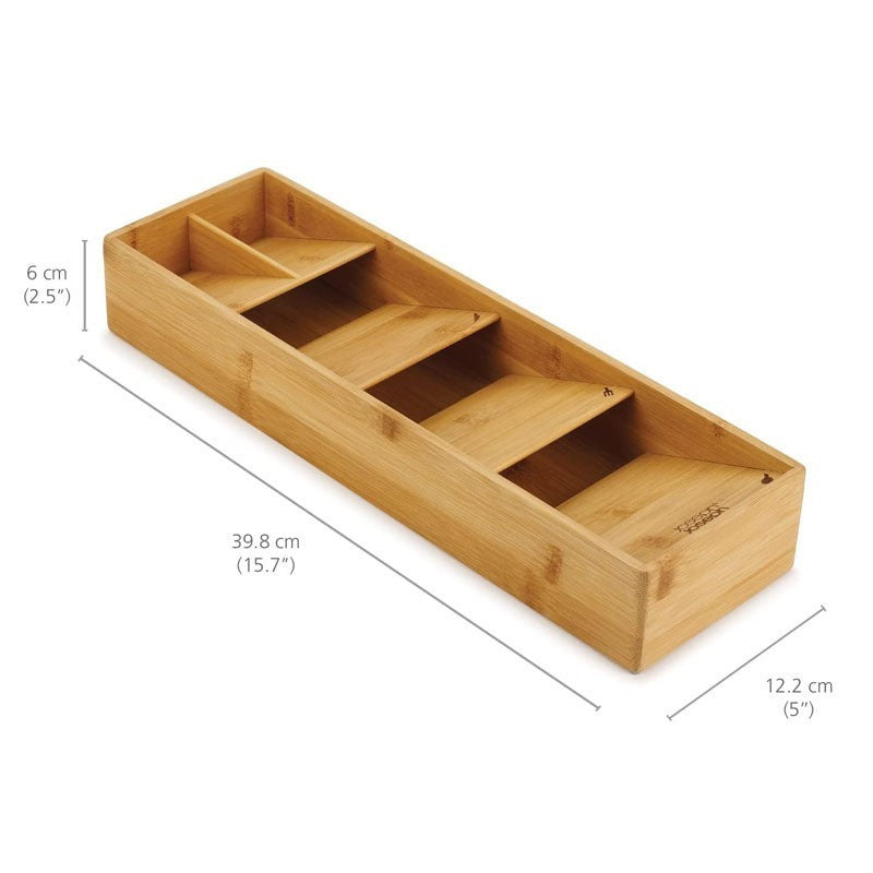 Minimalist Bamboo Cutlery Organizer with Multi-Compartment Design