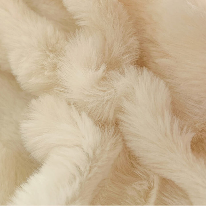 Faux Rabbit Fur Bed Sheet Set With Plush Texture